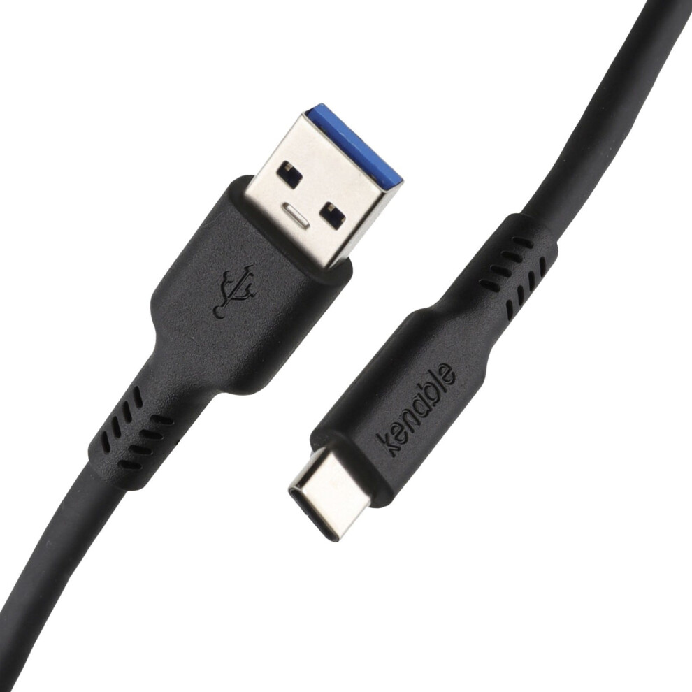 Kenable Usb 3.0 A To Usb-C Plug Phone Fast Charger Data Cable 5Gbps 3A+ Lead 1M Black