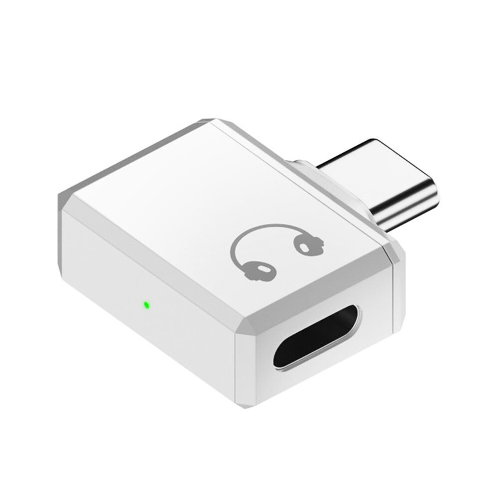 Type-C To Headphone Adapter Supports Music Playback And Calls Phones Built-In Lossless Decoding Chip White 4711624983025