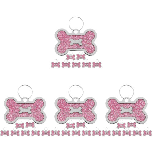 32Pièces Étiquettes Pet Accessoire Rose Os