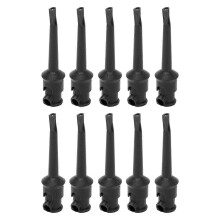 (As show, One size) 10pcs Multimeter Test Hook Clip Soldering Electronic Test Hook for Voltage and Circuit Testing Black