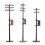 2Ensembles Mini Modèles Poteaux Télégraphiques Plastique 1
