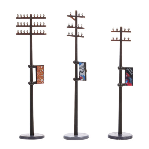 2Ensembles Mini Modèles Poteaux Télégraphiques Plastique