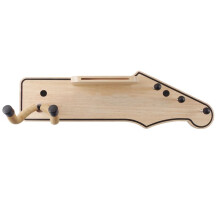 Wiszący Wieszak na Gitarę z Drewna z Uchwytem na Kostki do Gitar Akustycznych lub Elektrycznych, Ukulele, Basowych, Styl 1