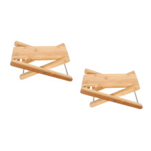 2Pièces Repose-Pieds En Bambou Pour Nail Art Et Salon Coloré
