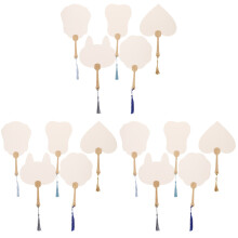 15Pièces Éventails Pliants Papier Bois Vierges DIY Déco Variée