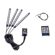 Luz LED 12V Luz de Atmosfera Multicolorida Controle de Som Lâmpada de Néon Decorativa para Estilo de Motocicleta: 36LED Remoto