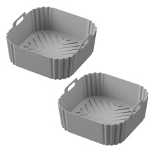 2PCS Silicone Air Fryer Liners for Air Fryer Pro XL AF141 AF140 AF181 Square Air Fryer Liners Reusable Basket A