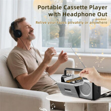 Portable Cassette Tape Player Recorder,Boombox AM/FM Radio Stereo and MP3 Player Recorder for Home Outdoor,US Plug