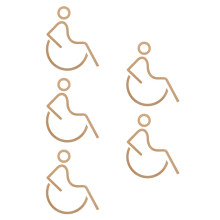 5Pièces Décalcomanies Toilettes Handicap Durable