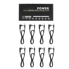 CP-202 Guitar Effect Pedal Power Supply Truly Isolated 18W 8 Outputs 9V/12V/15V/18V with Adapter and 10 Cables US PLUG