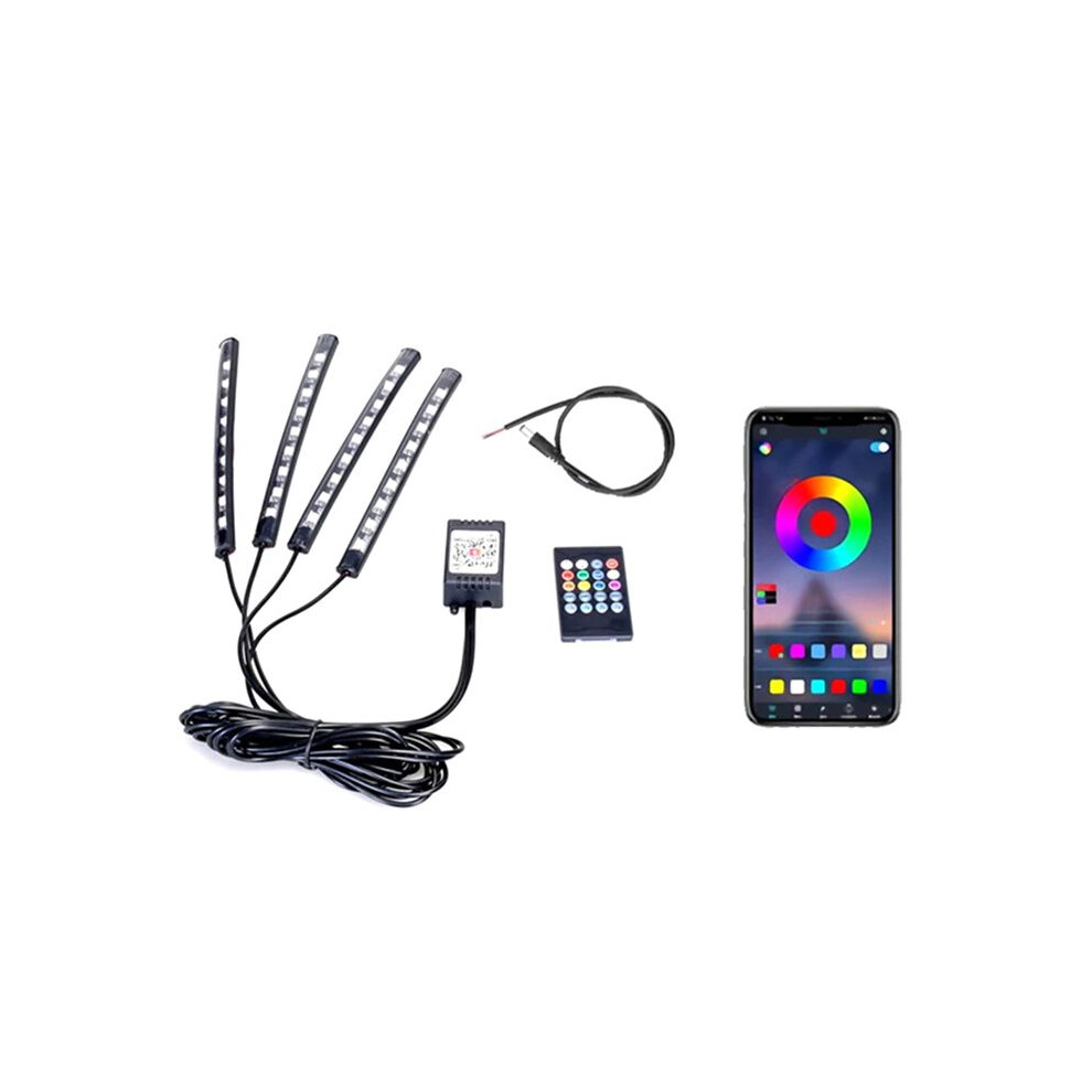 12V Led Multi-Color Atmosphere Sound Control Decorative Neon Lamp For Motorcycle Style: 36Led App+Remote Light 6031665790498