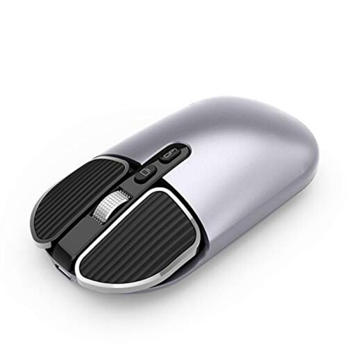 Wireless Mouse with  Dual Mode (BT5.1+USB 2.4G), Rechargeable, Silent, Low Power Consumption, Portable