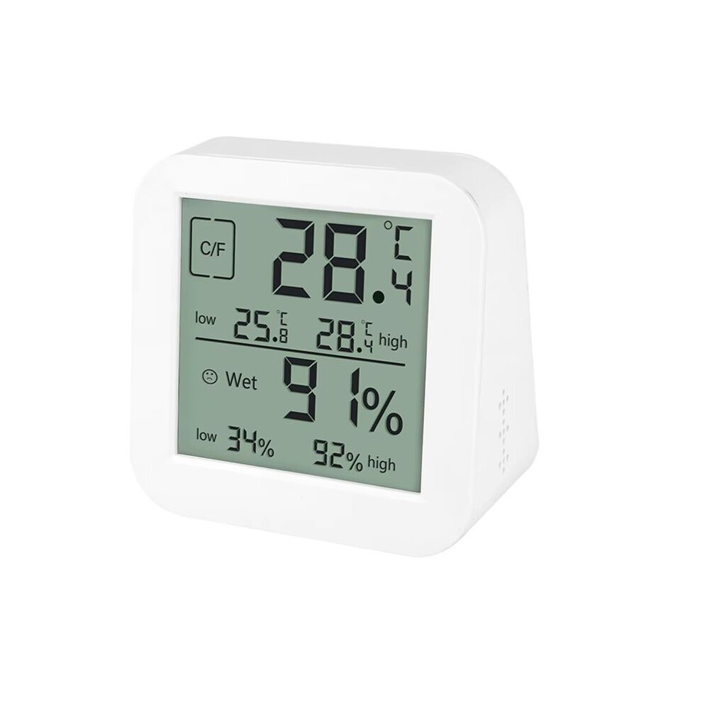Lcd Digital Hygrothermograph Indoor Multifunctional Dual-Screen Humidity And Temperature Meter Table Clock Tauoh