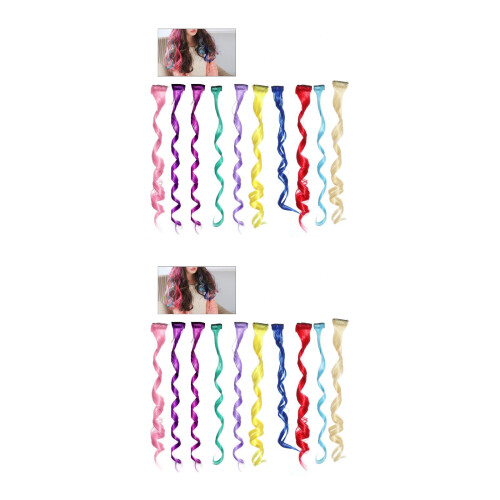 44Pièces Extensions Synthétiques Clip-in Variées 2