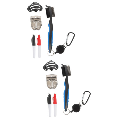 2Sets Golfs Ball Liner Marker Tool Mit Reinigungsbürste 1