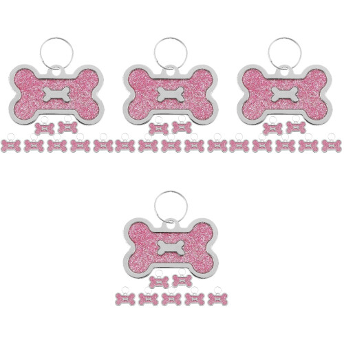 32Pièces Étiquettes Pet Accessoire Rose Os 2
