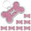32Pièces Étiquettes Pet Accessoire Rose Os 9