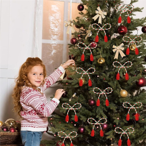 12 Unidades de 50 cm (20 Polegadas) de Abraçadeiras de Natal Reutilizáveis e Flexíveis para Guirlandas e Coroas de Natal, Ideais para Corrimãos de 2