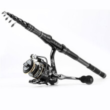 Telescopic Fishing Rod and Reel Combo Kit, Lures and Carrier Bag, Saltwater & Freshwater Travel Fishing Gear for Adults