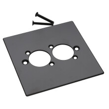 TUK 2 Port XLR D-Series D-Universal 24mm Steel Faceplate Black Powder Coated 1 Gang Single