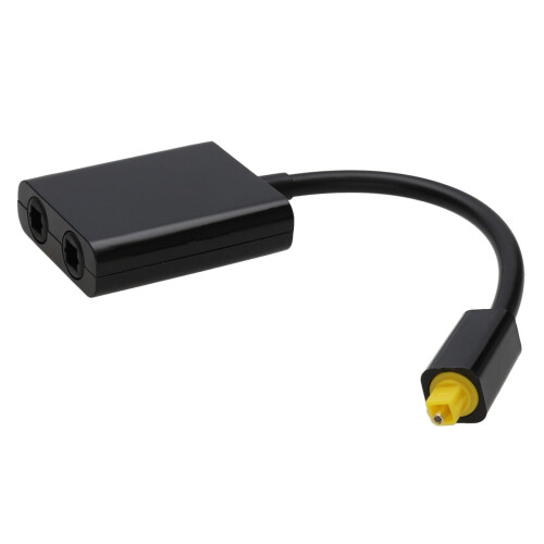 Fibre Optic TosLink Digital Audio Cable Splitter Split from 1 TV to 2 Devices