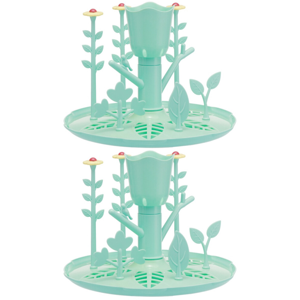 2Pcs Baby Bottle Bracket Detachable Rack For Cups And Pacifiers Green Iplusmile