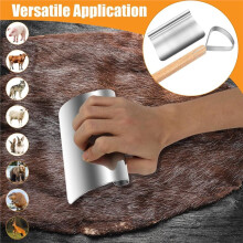 2PCS Hide Scraper Fleshing Tool Fleshing Knife Taxidermy Tools + Animal Skinning and Fleshing Knife Debarking Tool