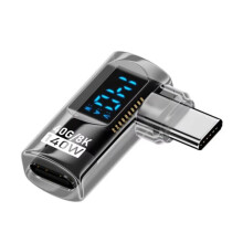Adaptador USB C de 90 Grados, Adaptador Tipo C en Forma de U en Ángulo Recto, Transferencia de Datos de 40 Gbps, Convertidor USB 4.0 de 140 W, 8K, 60