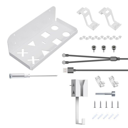 Wall Mount Storage Bracket Space-Saving Stand with Gamepad and Headphone Holder for   5 Slim White