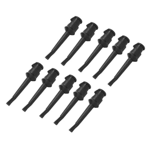 (As show, One size) 10pcs Multimeter Test Hook Clip Soldering Electronic Test Hook for Voltage and Circuit Testing Black 1
