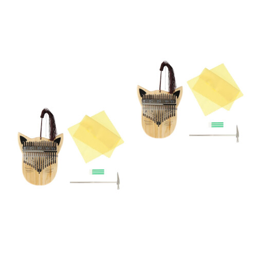 2Ensembles Piano Pouce Bois Kalimba 17 Clés Pig Forme Son Clair 2