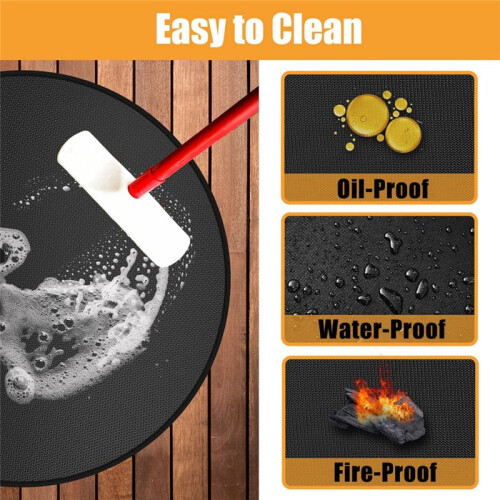 Fire Pit Mat for  Bonfire,Double-Sided Fireproof Firepit Mat Round Fire Pit BBQ Mat for Under Grill Mat 48Inch 2
