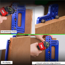 Woodworking Wood Door Handle Locator Puncher for Wardrobe Door Cabinet Positioner Drill Guide Aluminum Alloy Red