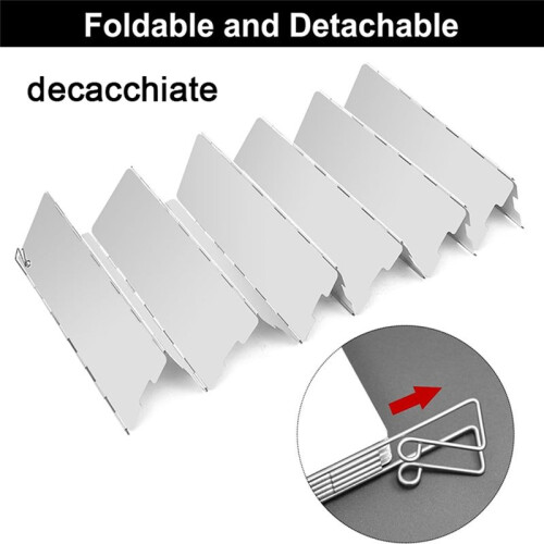 Foldable Aluminium Windshield 10 Plates Camping Stove Windshield Portable Stove Windshield Warmer with Storage Bag 2