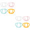 8Pièces Poignées Bébé Silicone Usage Maison Mix 7
