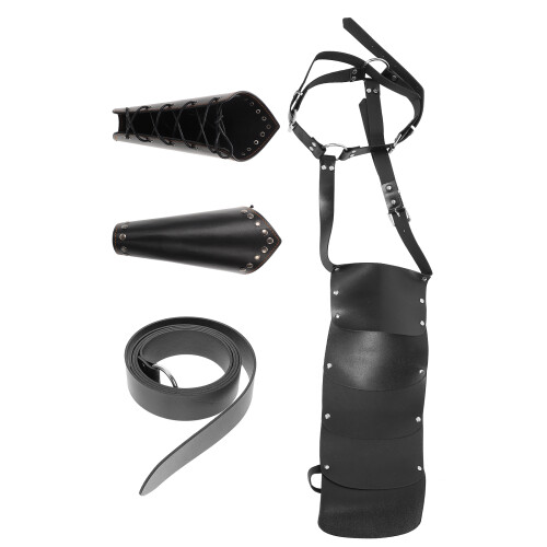 4Ensembles Accessoires Médiéval Noir PU Pour Cosplay 2