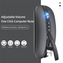 Wireless  Mouse 2.4G Wireless Office Mouse Tablet PC Notebook Dual Mode USB Charging Mouse for Laptop Gray