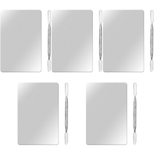 5Ensembles Outils Mélange Plaques Et Spatules Acier Argent 1
