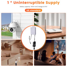 12V-2A Uninterruptible Power Supply for WiFi Modem Router Security Camera UPS Battery Backup Protector 3600mAh US Plug