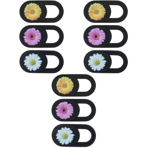 9Pièces Cache Caméra Téléphone Laptop Slide Fleurs Design Fin Coloré 1