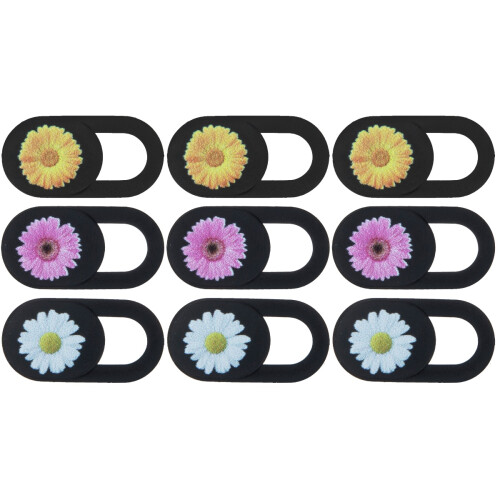 9Pièces Cache Caméra Téléphone Laptop Slide Fleurs Design Fin Coloré 2