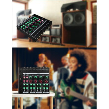 4-Channel Mixer 4-Channel Headphone Amplifier Sound Card Mixer Recording Interface for PC Audio Mixer US Plug
