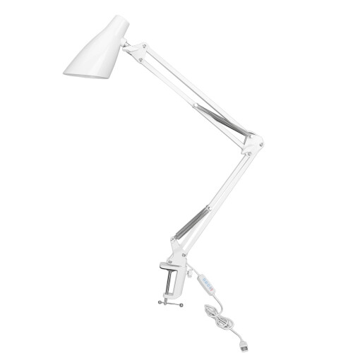 Swing Arm Desk Light Clamp USB 3 LED 10 Brightness 35cm White 2