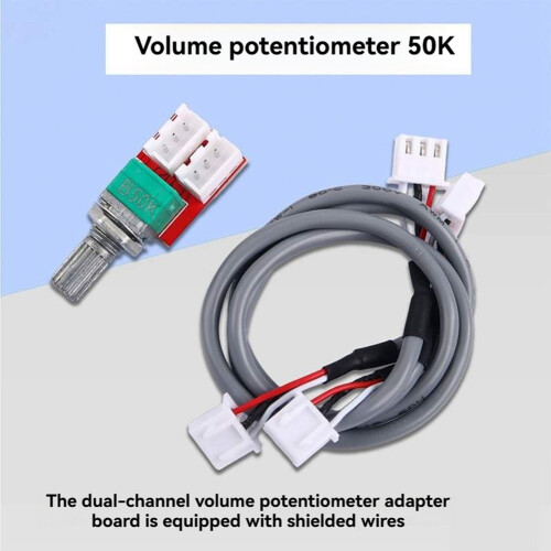Volume Potentiometer Duplex 50K Adapter Board with Shielded Wire DIY Audio Power Amplifier Board Module Accessories 1