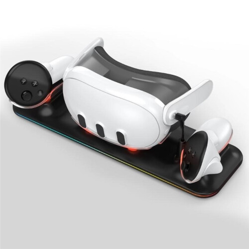 Charging Base for 3 LED Charging Dock Headset Storage Rack Charging Base Glasses Controllers Handle 1