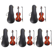 5Ensembles Miniatures Violons En Bois Décoratifs Élégants Multicolores