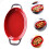 Plat Céramique Rouge Décoré Poignées Double Usage Cuisson 3