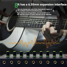 LQ-03 8Channel Mixer Microphone Mixer Instrument Amplifier Audio Input Multifunctional Mixing Effect Device US Plug