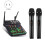 Audio Mixer with 2 Wireless Microphone 4 Channel UHF USB Delay Repaeat Effect Sound Mixing Console for PC Recording US 3