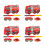 4Ensembles Décorations Pinata Camion De Pompiers Rouge Papier, 8